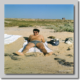 Found it ! Dave Green at the Beach (Red Sea Creek) Nr Jeddah - 1971 Hadj